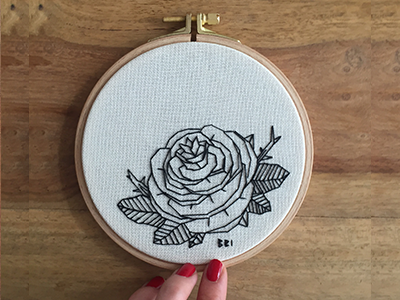 Rose Embroidery. art embroidery flower hand handmade love rose wood