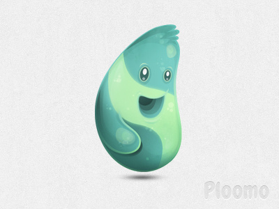 Ploomo mascot artcore bean green illustration jelly mascot monster ploomo