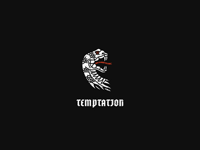 Temptation art black danger icon illustration snake temptaion white