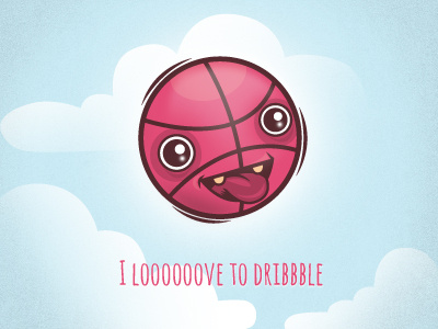 I Love To Dribbble ball cloud dribbble happy love pink sky