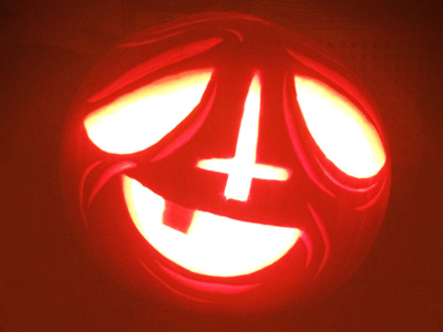 Pumpkin halloween pumpkin artcore illustration cross face character