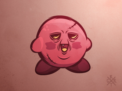 Kirby artcore illustration kirby monster nintendo pink vector zombie