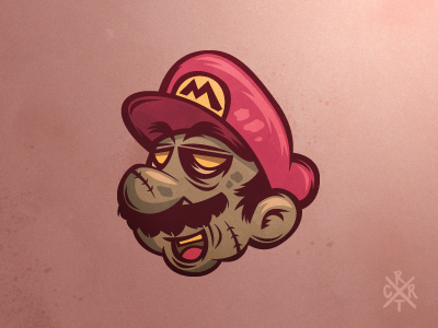 Supermario artcore illustration mario monster mustache nintendo supermario zombie