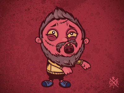 Zombie with beard artcore beard blood boy illustration vector zombie