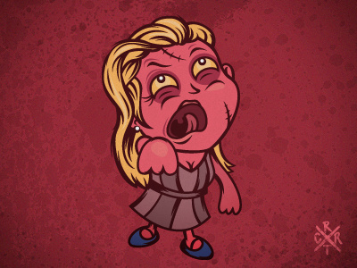 Blond Zombie artcore blond blood girl illustration vector zombie
