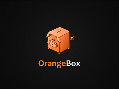 OrangeBox Investments logo design agency avatar investment logo design mascot piggy bank