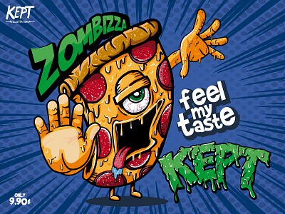 Zombizza characterdesign conceptart digitalart drawing illustration pizza taste zombie