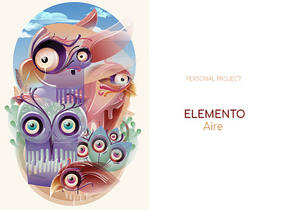 ELEMENTO - aire birds conceptart cosmic digitalart drawing illustration illustrator
