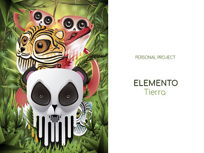 ELEMENTO - Tierra bear conceptart cosmic digitalart drawing illustration illustrator monkey tiger wild