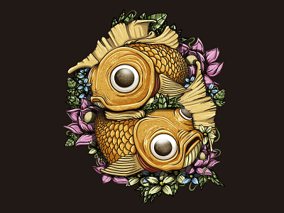 DUO conceptart digitalart drawing fish illustration illustrator koi