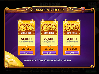 Special Offer Popup buy coins component facebook game online royal slot social ui