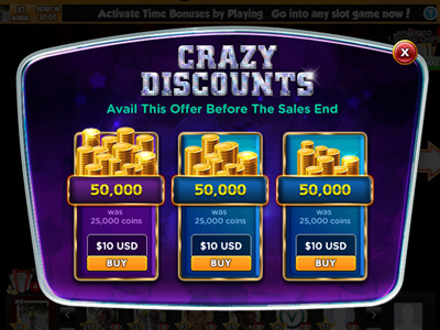 Crazy Discounts buy coins facebook game online popup royal sale slot social texas ui