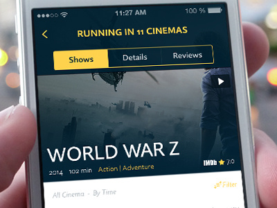 Movie Time app cinema cover film filter flat ios7 minimal ui ux