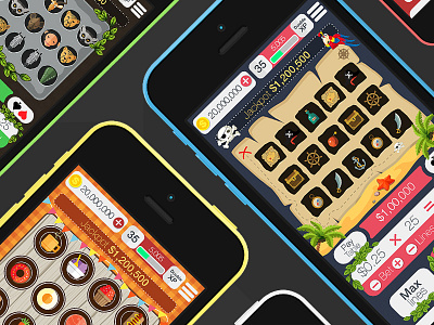 Slot Themes | Mobile Game app casino design flat game ios7 jungle pirate slot themes ui water