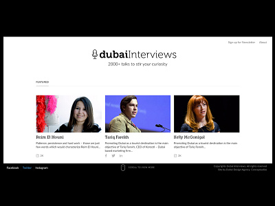 Dubai Interviews clean design dubai interview minimal ui video website