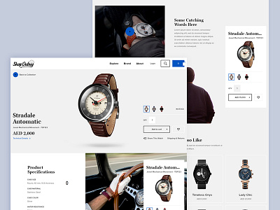 [Shop Watch] Product Page clean design ecommerce minimal product shop ui ux watches website