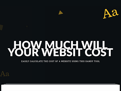 Cost Calculation - WIP calculator cost calculate design tool typography ui ux website