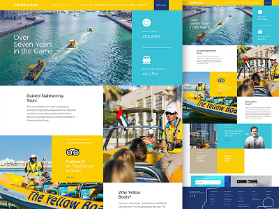 TYB About Page dubai grid layout metro mockup site the yellow boats website