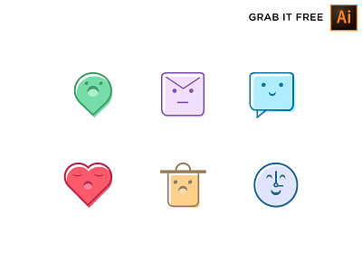 Cuticon - Grab it Free cute face free freebie icon icon set illustration