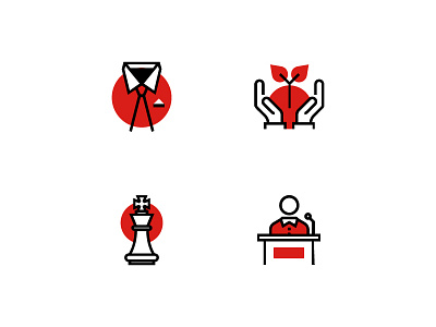 Exploring Style business glyphs icon icon style illustration red