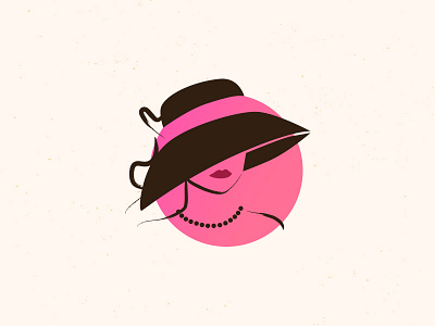 Retro Lady fashion feminine icon lady logo pink retro stylish