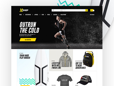 X SHOP ecommerce gear sports ui website