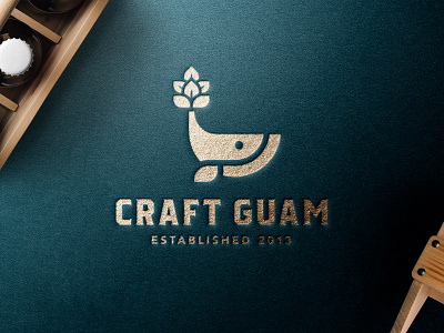 Craft Guam Logo beer hop beer logo craft craft beer craft guam craft guam logo craftbeer guahan guam guam beer guam brewery logo minimal neekodavid whale whale logo
