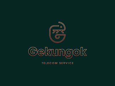 Gekungok logo animal logo gecko gecko logo gekungok gradient guam logo line work logo telecom telecom service vector