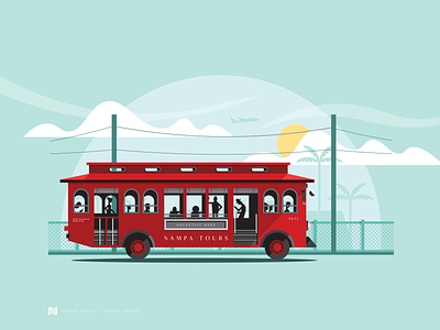 Red Guahan Shuttle abstract clean graphic design guam guam bus nampa tours neeko david red guahan shuttle red trolley trolley vector