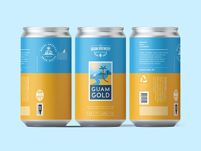 Guam Gold - The Guam Brewery beach beer craft beer craft brewery geometric guam beer guam flag guam gold guam graphic design neeko david the guam brewery