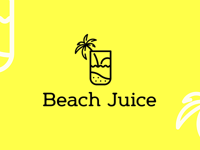 Beach Juice Logo beach beach juice beach juice logo branding daily challange daily logo dailylogochallange design juice line art logo
