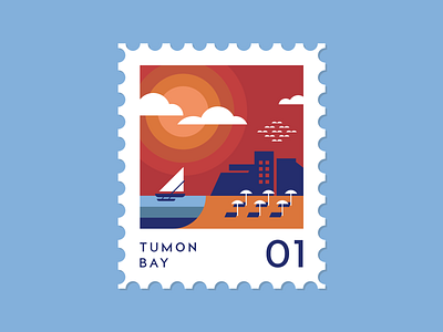 Tumon Bay graphic design guam beach guam graphic design guam tumon stamp stamp design tumon tumon bay