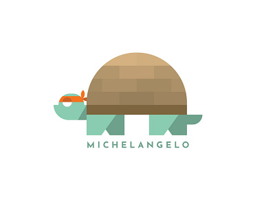 Turtle Power Michelangelo flat design graphic design michelangelo ninja ninja turtles turtle logo turtle power