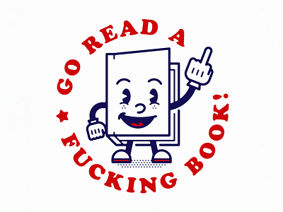 Reading is Fun book book logo go read a fucking book logo vector