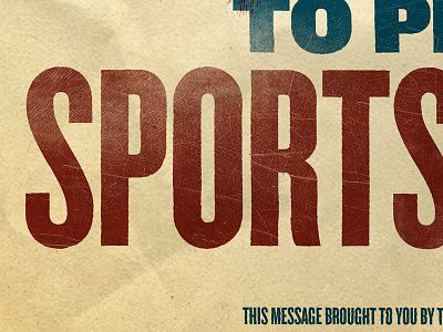 Sports distressed type knockout paper sports wip