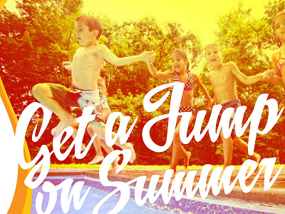 Get a Jump on Summer fun hot orange summer swimming pool type