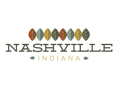 Nashville, Indiana - Unused logo deming destination indiana leaves logo lost type nashville nature tourist