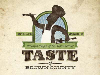 Taste of Brown County - Final Mark art brown county chef distress festival food food festival green indiana logo taste