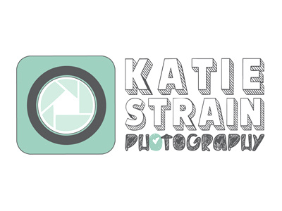 Katie Strain Photography Logo brand branding camera dribbble font graphic design gray identity logo photography print shutter typography vector