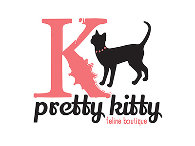 Etsy Shop Pre-Made Logo Design 'Pretty Kitty' boutique brand branding cat corporate identity graphic design logo typography