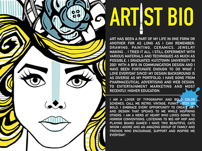 Artist bio page for Portfolio presentation #wip