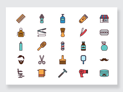 Barbershop icon set