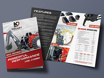 Kelley Brochure Design agriculture brochure engineering equipment farming harvest leaflet manufacturing print tractor