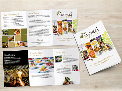 Carmel Caterers Brochure Design brochure cafe catering cuisine delicious food leaflet lunch print restaurant