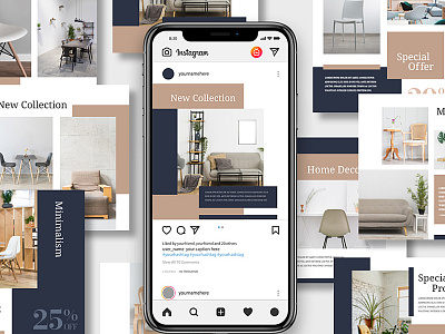 Social Media Post Template blogger branding facebook furniture instagram interior minimalist post social media template