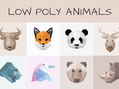 Download Low Poly Animals Bundle For Sale By Vectorgarden On Dribbble