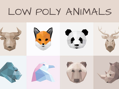 Low Poly Animals Bundle (for sale) by VectorGarden on Dribbble