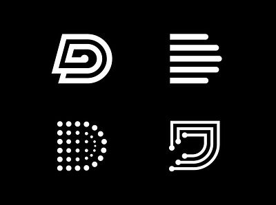 D Monograms (for sale) brand branding d monogram digital letter d letter design logo logo design modern logo software typography vector