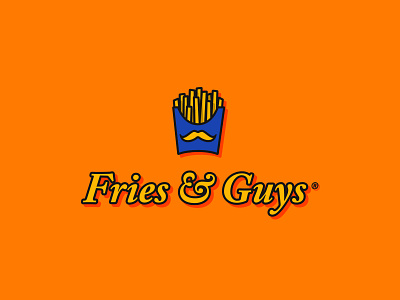 Fries & Guys | Daily Logo Challenge Day 32 branding burger burger logo dailylogochallenge design flat french fries fries illustration logo restaurant branding restaurant logo typography