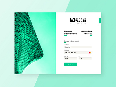 Checkout page | DailyUIChallenge #2 | ZINKE&TAYLOR architecture